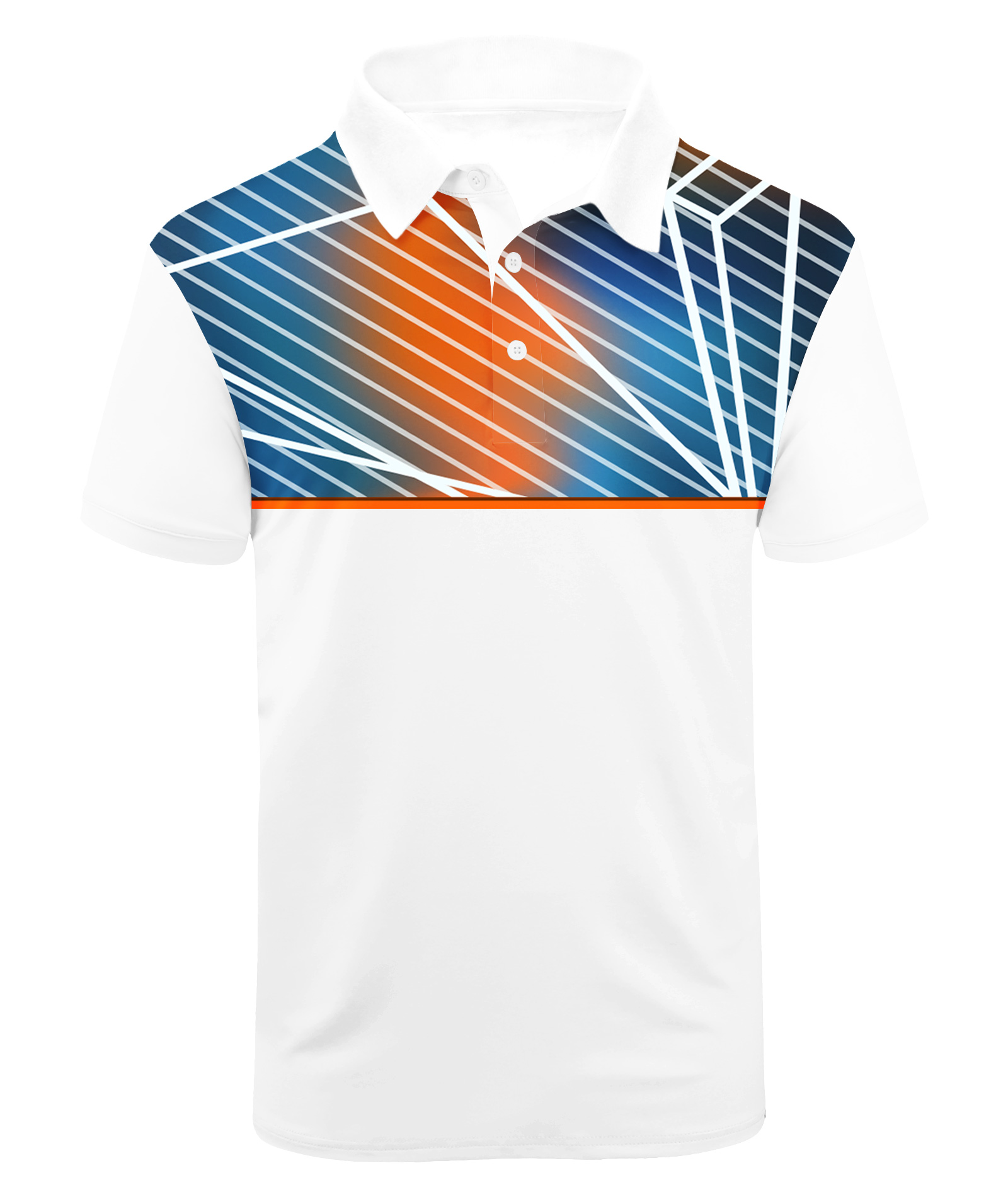 Men's Button Up Striped Dri Fit Polo Shirt-CFMPO00089