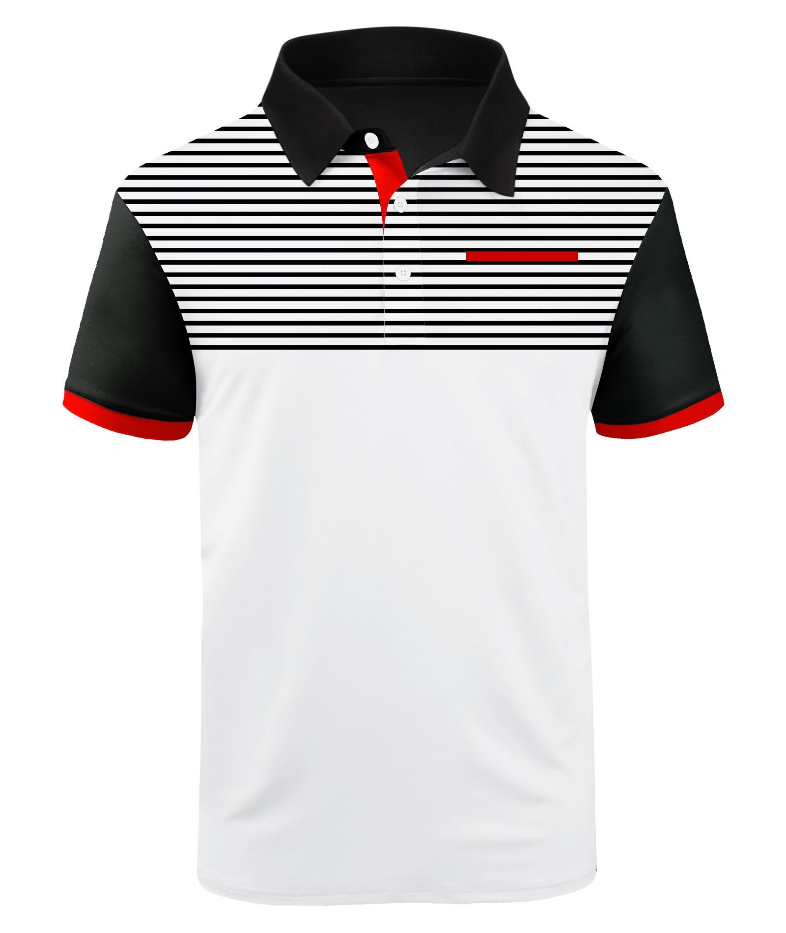 Men's Button Up Striped Slim Fit Polo Shirt-CFMPO00047
