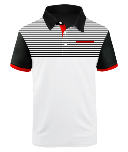 Men's Button Up Striped Slim Fit Polo Shirt-CFMPO00047