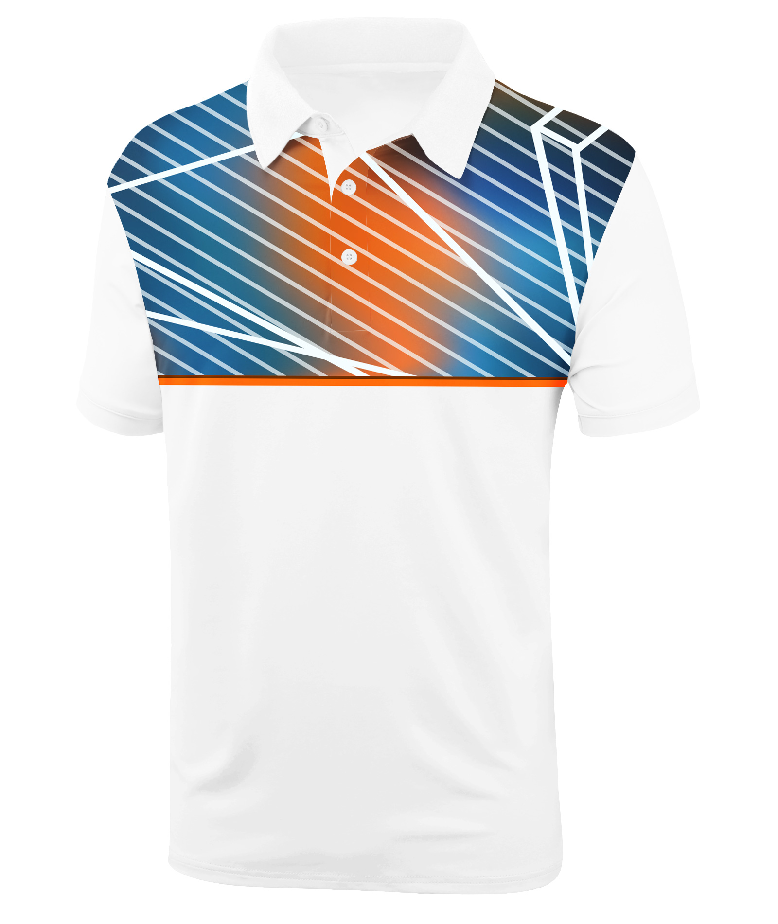 Men's Button Up Striped Dri Fit Polo Shirt-CFMPO00089