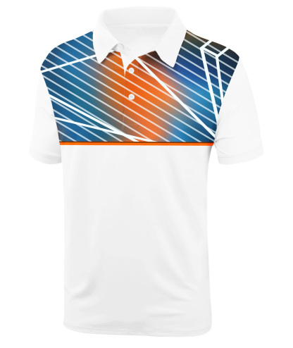 Men's Button Up Striped Dri Fit Polo Shirt-CFMPO00089