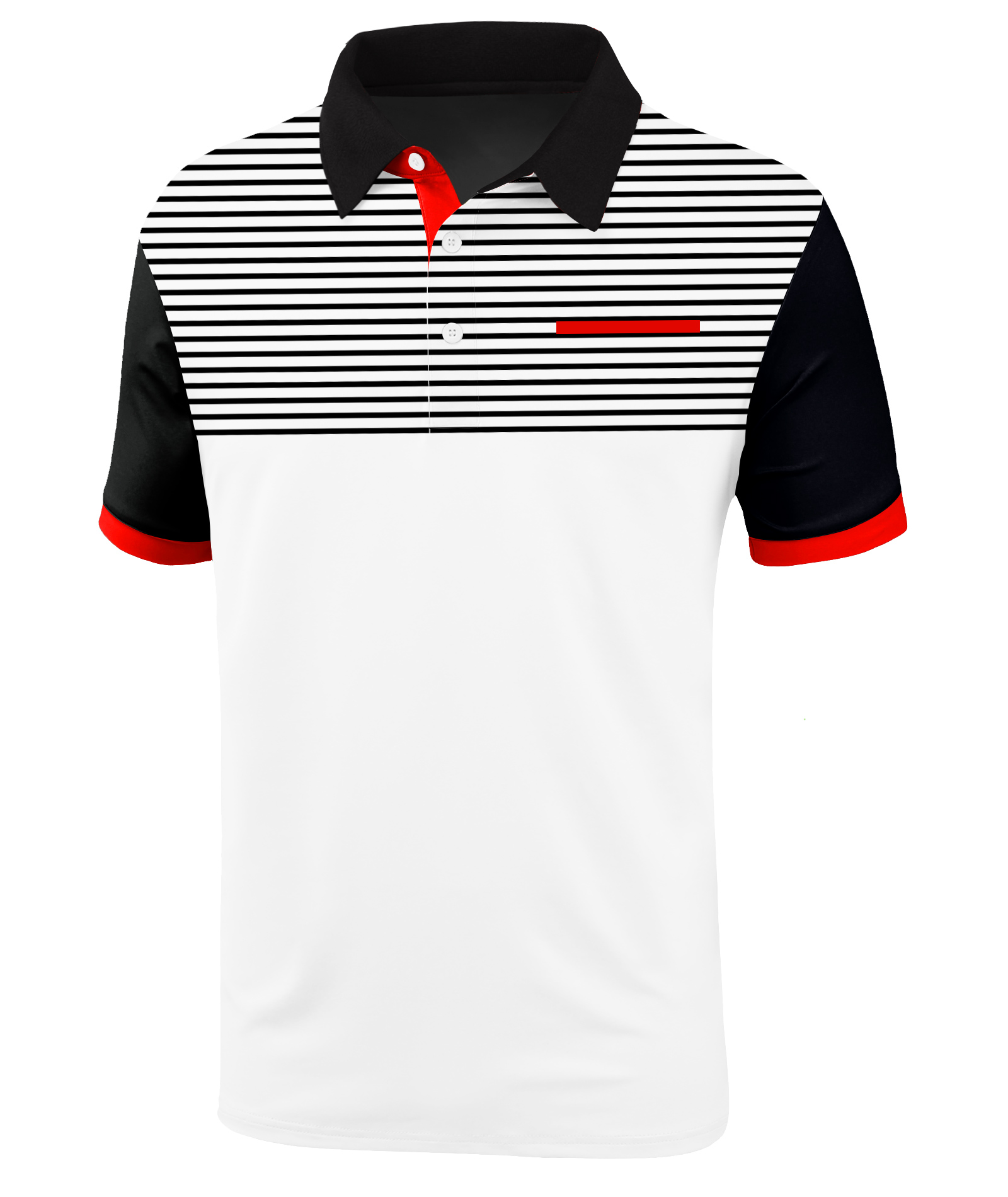 Men's Button Up Striped Slim Fit Polo Shirt-CFMPO00047