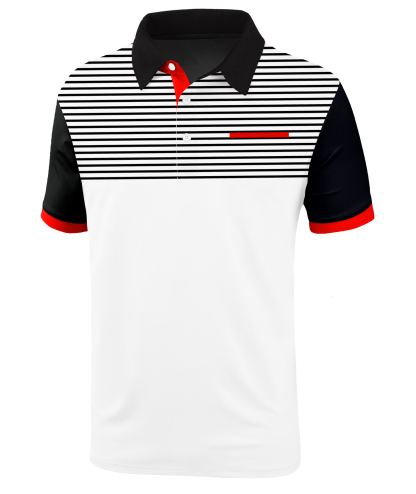 Men's Button Up Striped Slim Fit Polo Shirt-CFMPO00047