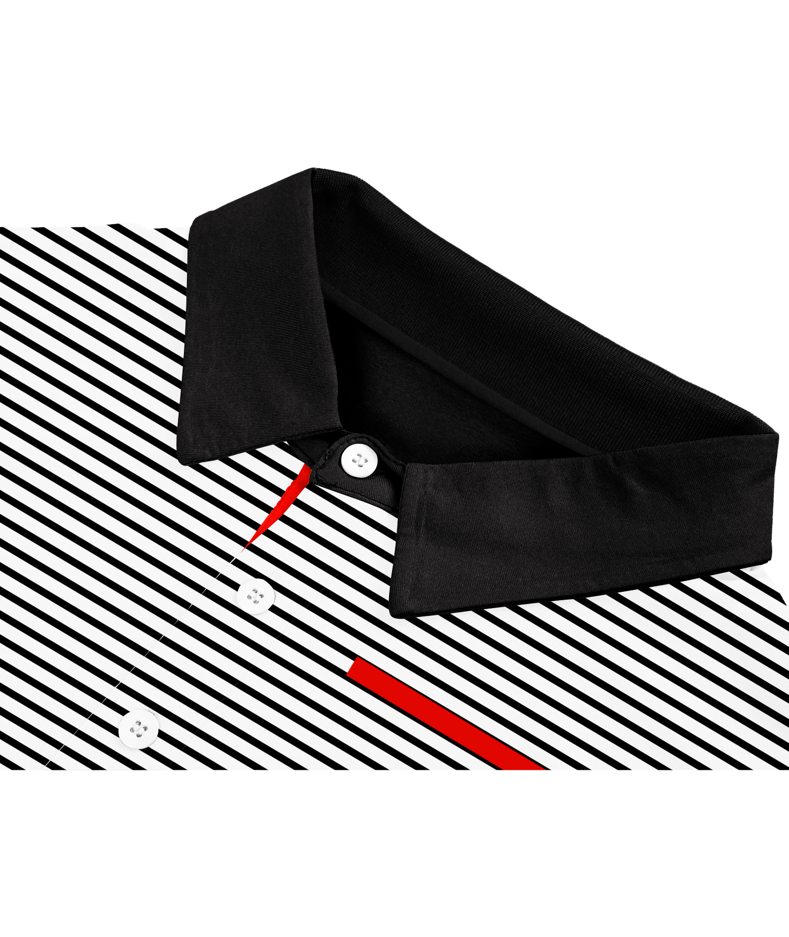 Men's Button Up Striped Slim Fit Polo Shirt-CFMPO00047