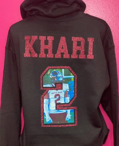 50% OFF🏈Custom Glitter Photo Football T-Shirt Sweatshirt