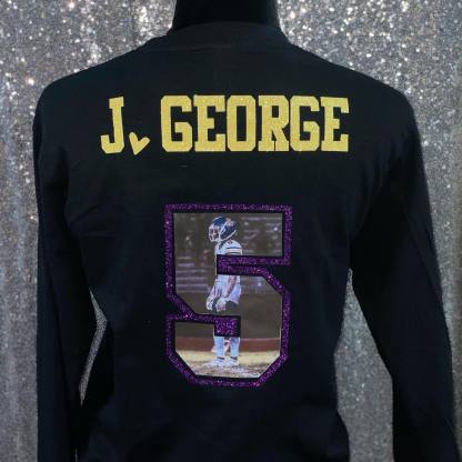 50% OFF🏈Custom Glitter Photo Football T-Shirt Sweatshirt