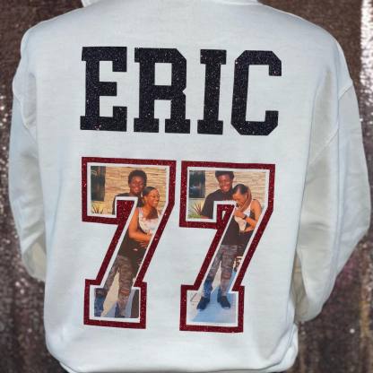 50% OFF🏈Custom Glitter Photo Football T-Shirt Sweatshirt