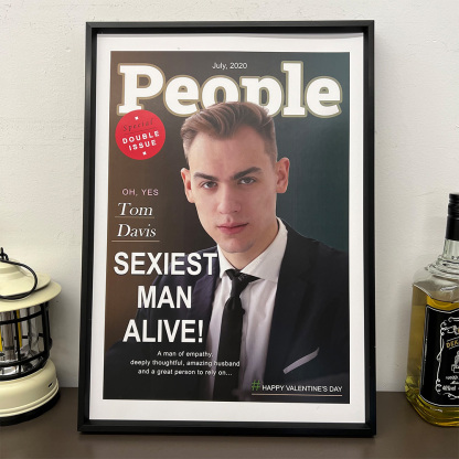 50% OFF⭐️Custom People Magazine Cover Frame Anniversary Gift