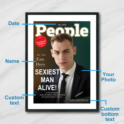 50% OFF⭐️Custom People Magazine Cover Frame Anniversary Gift