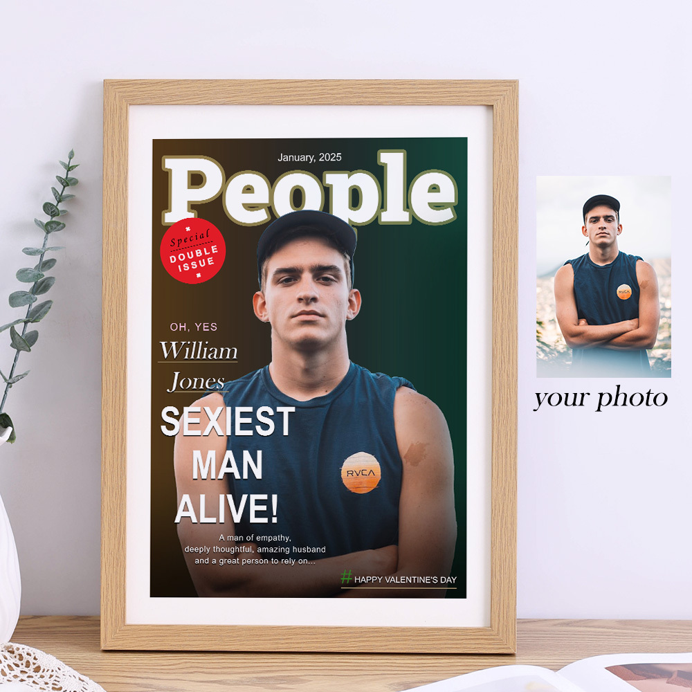 50% OFF⭐️Custom People Magazine Cover Frame Anniversary Gift