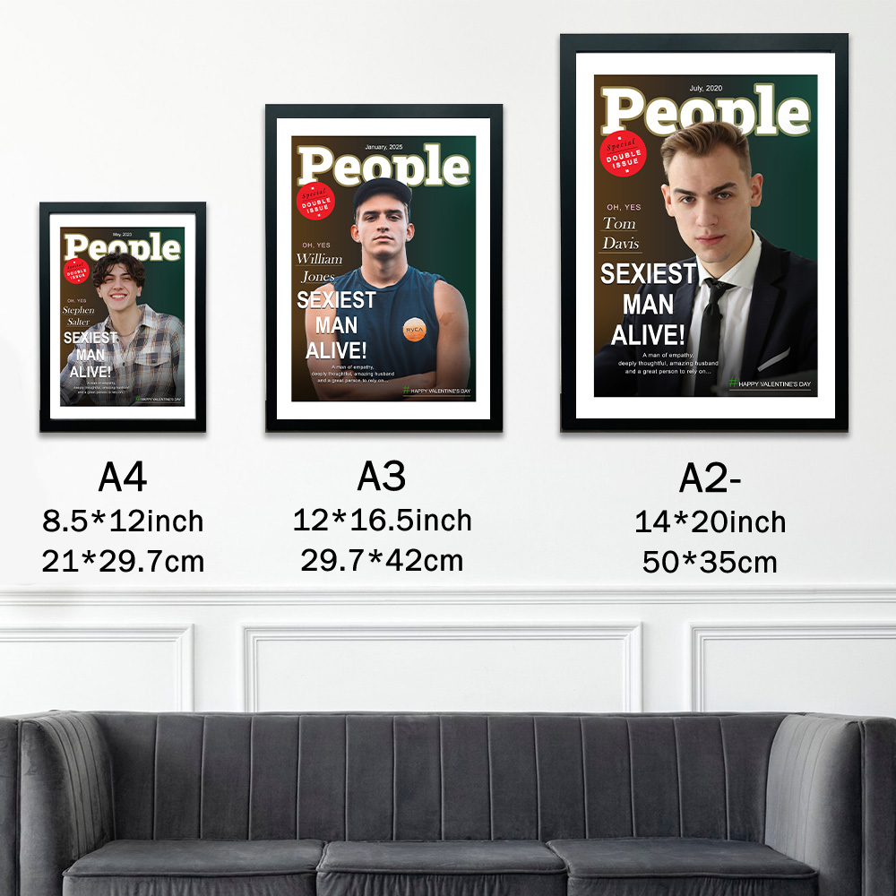 50% OFF⭐️Custom People Magazine Cover Frame Anniversary Gift