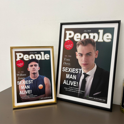 50% OFF⭐️Custom People Magazine Cover Frame Anniversary Gift