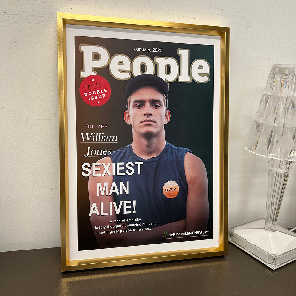 50% OFF⭐️Custom People Magazine Cover Frame Anniversary Gift