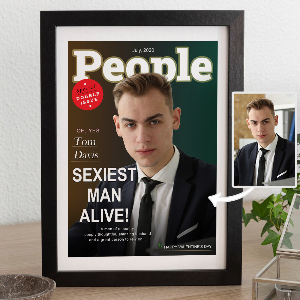 50% OFF⭐️Custom People Magazine Cover Frame Anniversary Gift