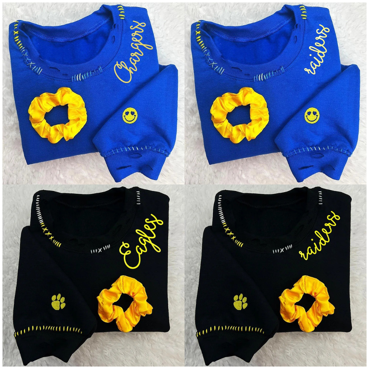 VINTAGE CUSTOM CREW-Custom Embroidered Hand Distressed Crew Neck Sweatshirt