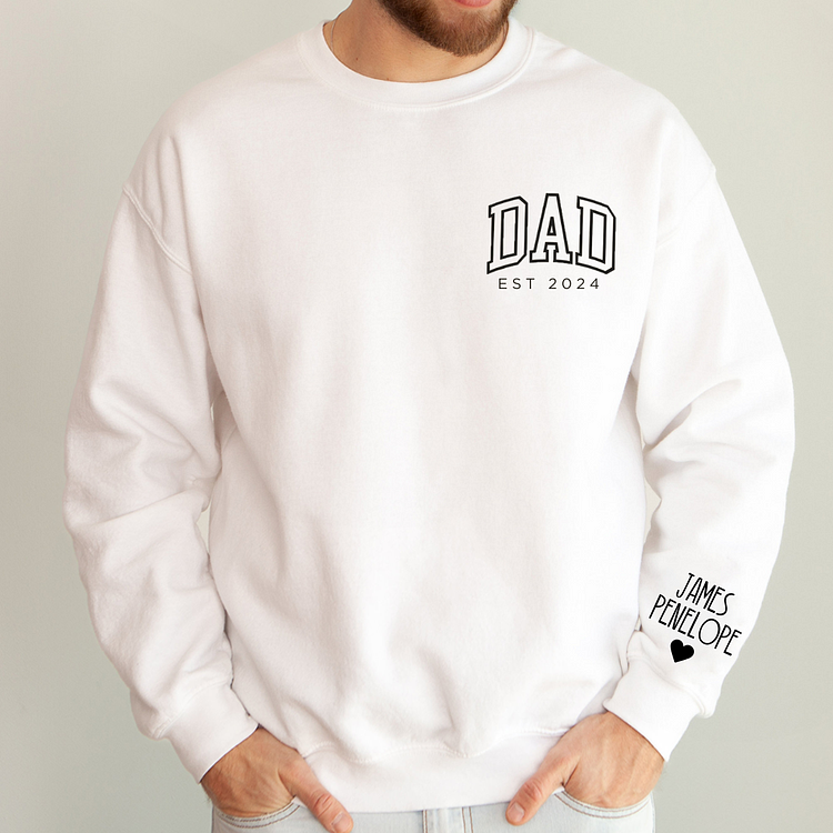 Dad's Pride-Custom Dad Shirt with Kids Names On Sleeve