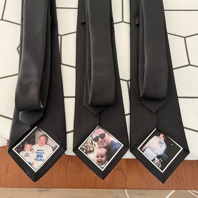 Custom Photo Patch for ties, bowties -Gift For Dad, Papa and Grandpa