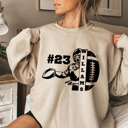 Customized Name & Number Football Season Sweatshirt