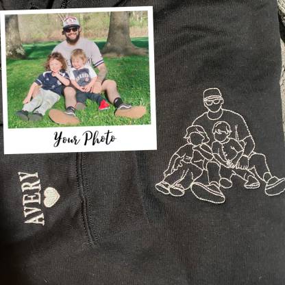 💖For Dad/Lover💖Custom Photo Shirt for Dad, Father's Day T-shirt, Personalized Dad Embroidery Shirt