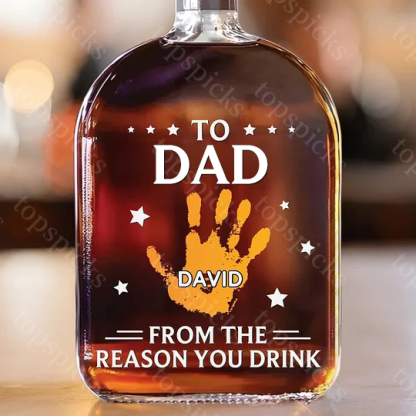 To My First And Forever Hero - Family Personalized Custom Whiskey Bottle - Father's Day, Gift For Dad, Grandpa