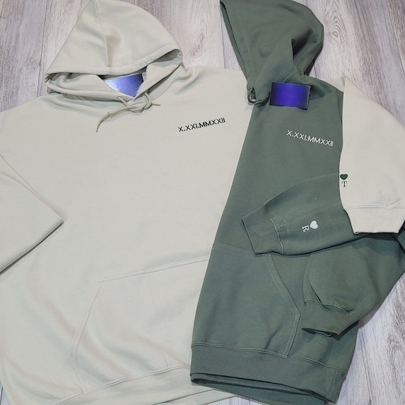 Custom Roman Numerals Hoodie – Personalized Valentine's Gift for Couples