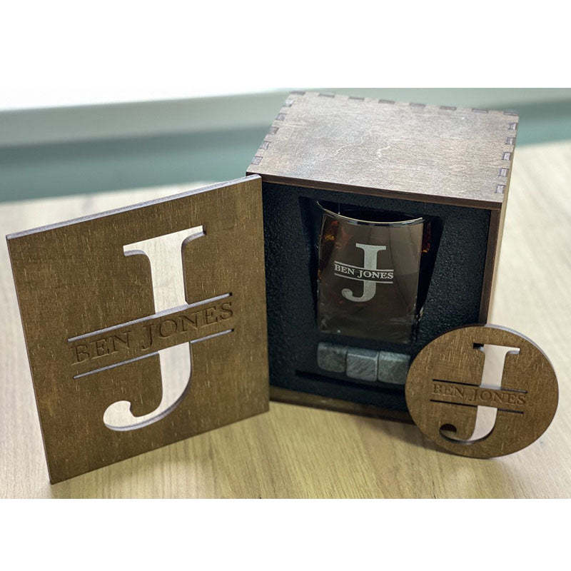 Personalized Whiskey Glasses Set, Whiskey Drinking Glasses Gift