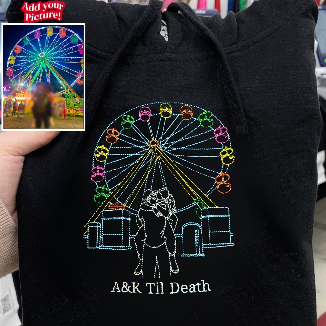 [Copy]Custom Embroidered Portrait Sweatshirt – Personalized Photo & Roman Numerals