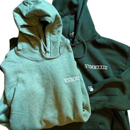 Custom Embroidered Roman Numeral Sweatshirt, Personalized Anniversary Gift for Matching Couples