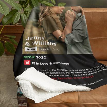 Wrap Your Love in a Movie – Personalized LoveFlix Blanket with Your Story
