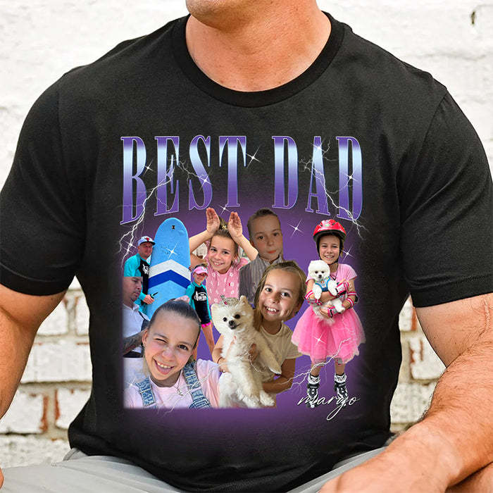 Personalized Vintage Photo Dad T-shirt For Father's Day