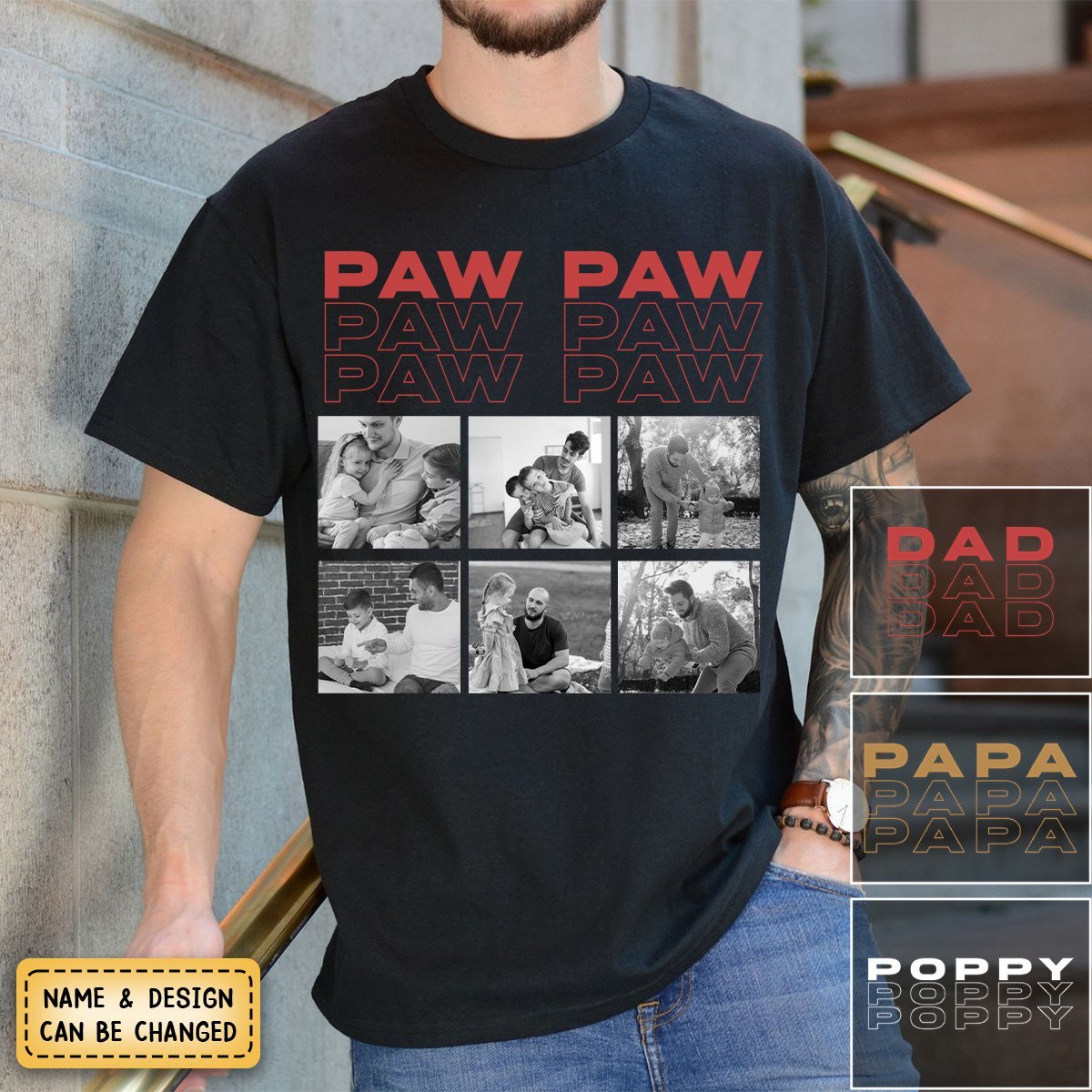 Family - Daddy -12Photos Personalized Shirt