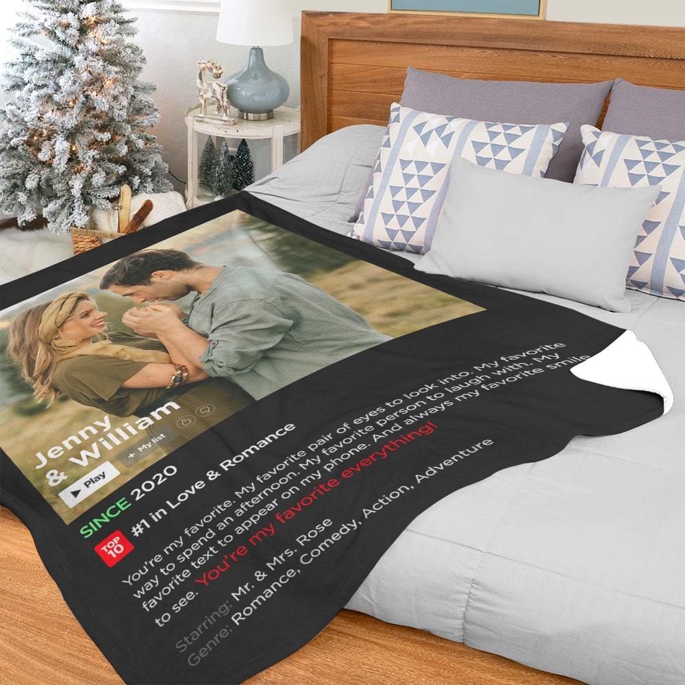 Wrap Your Love in a Movie – Personalized LoveFlix Blanket with Your Story