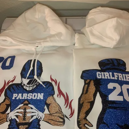 🏈 Shine on Game Day - Custom Glitter Football T-Shirt Sweatshirt