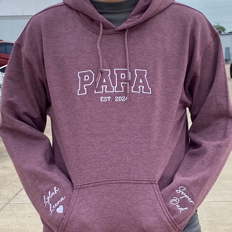 Personalized Grandpa Embroidered Sweatshirt with Child's Name Embroidered, Unique Father's Day Gift
