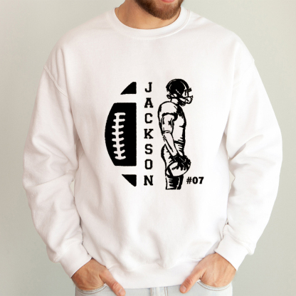 Customized Name & Number Football Season Sweatshirt