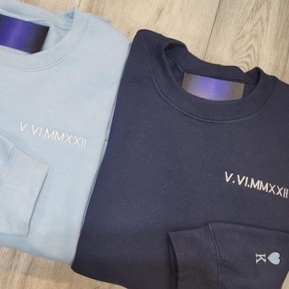 Custom Roman Numerals Hoodie – Personalized Valentine's Gift for Couples