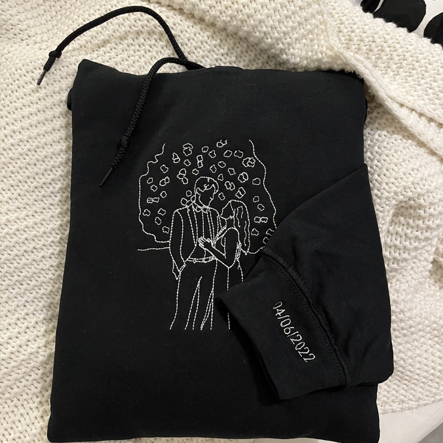 [Copy]Custom Embroidered Portrait Sweatshirt – Personalized Photo & Roman Numerals