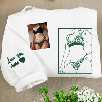 Custom Embroidered Sweatshirt – Personalized Sexy Portrait Gift for Him 💕🔥
