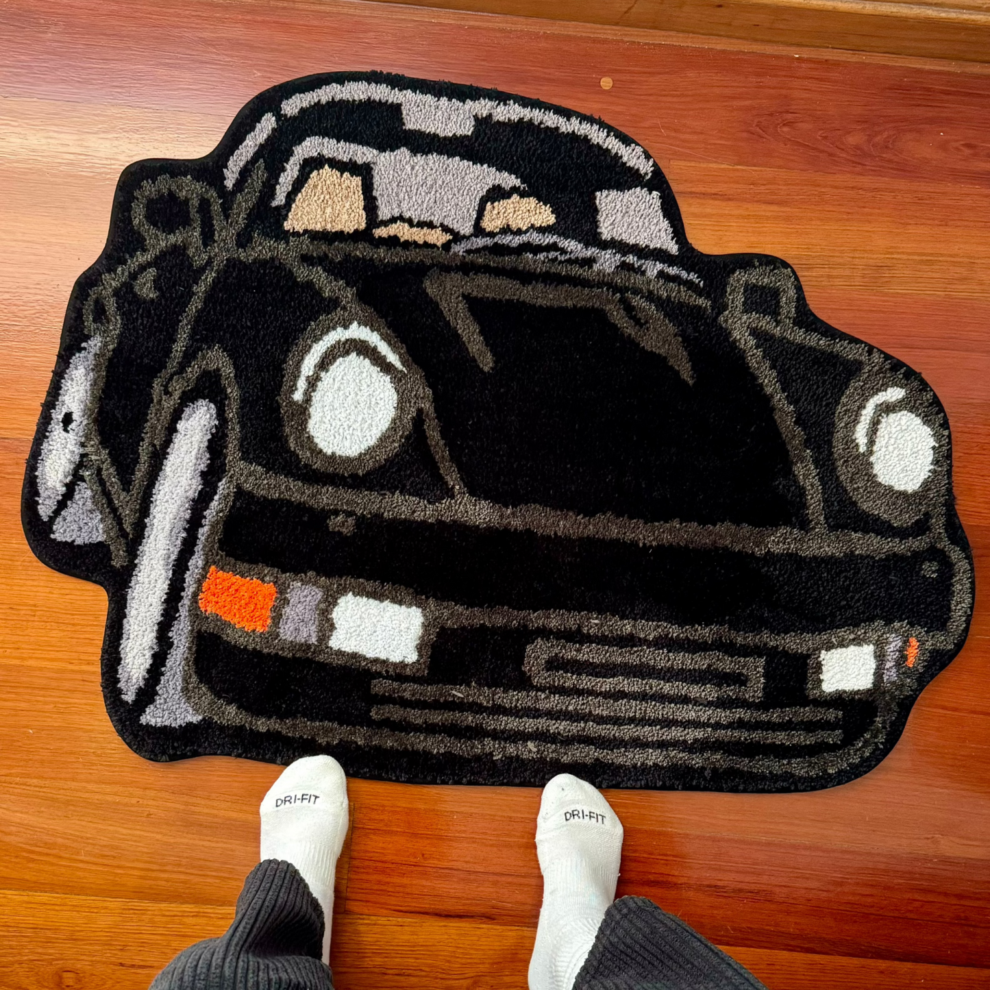 Custom Vintage Car Tufted Slip Rug, Home Decor Rug