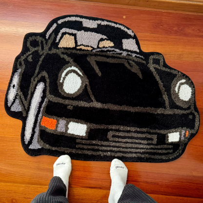 Custom Vintage Car Tufted Slip Rug, Home Decor Rug