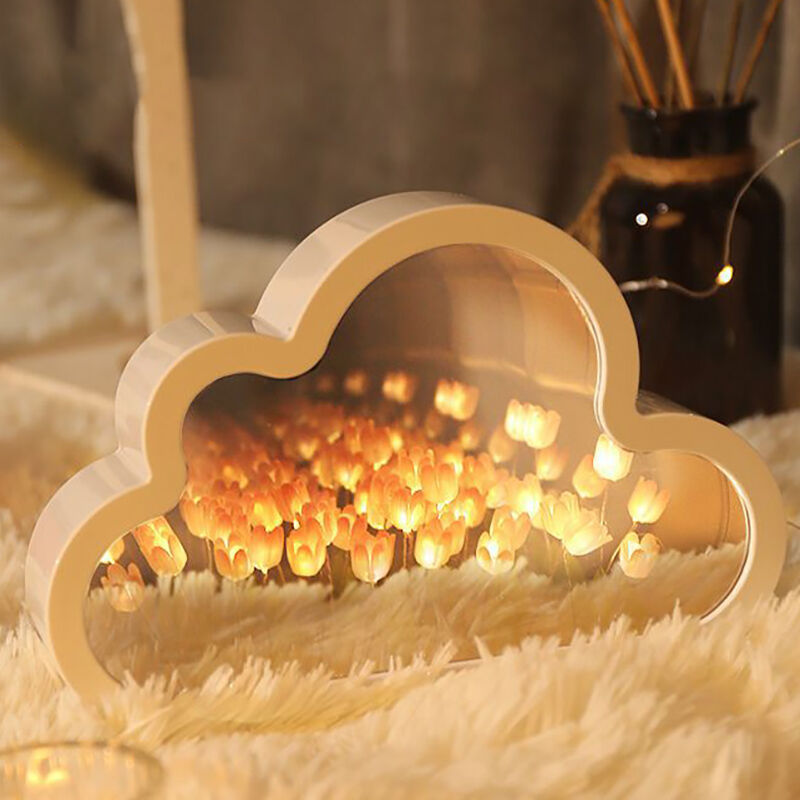 Beautiful Cloud Tulip Mirror Lamp Romantic Valentine's Day Gift