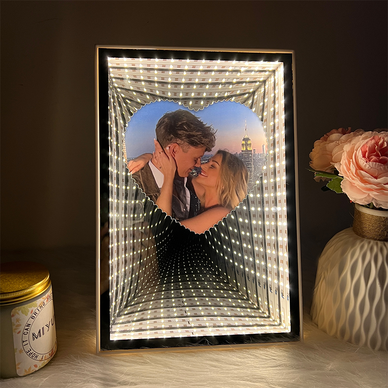 Custom 3D Heart Photo Light Box – Personalized Valentine's Day Gift for Couples