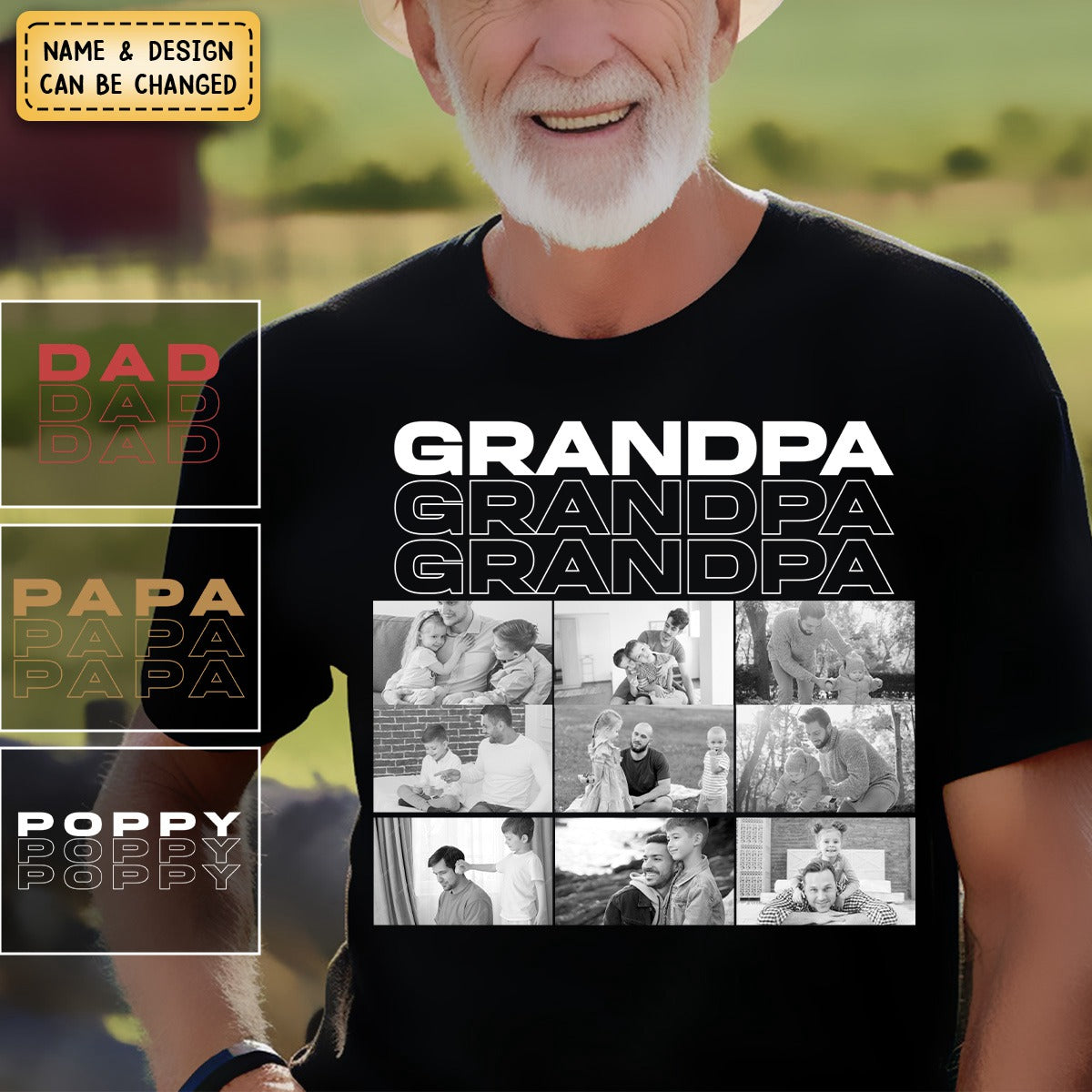 Family - Daddy -12Photos Personalized Shirt