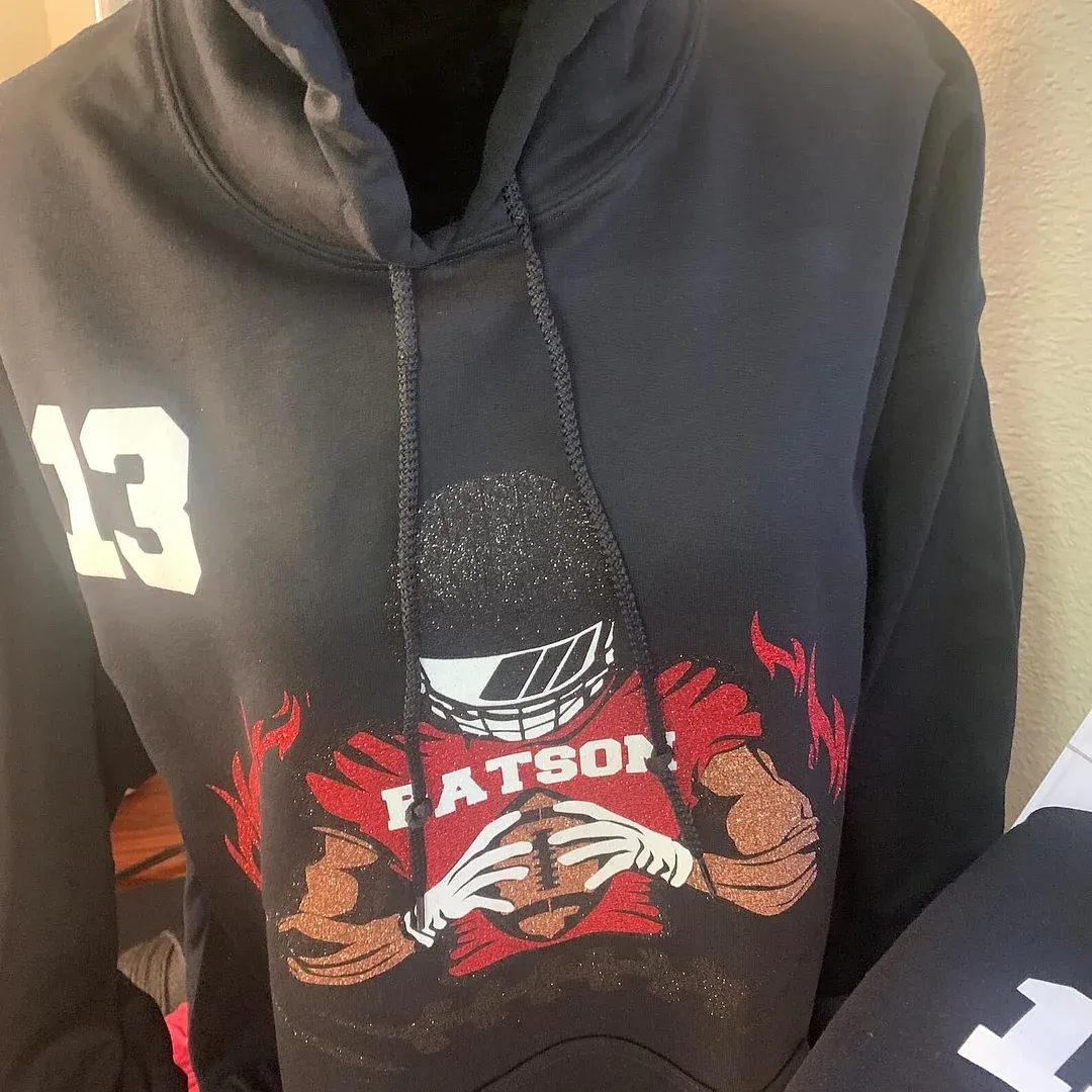 🏈 Shine on Game Day - Custom Glitter Football T-Shirt Sweatshirt