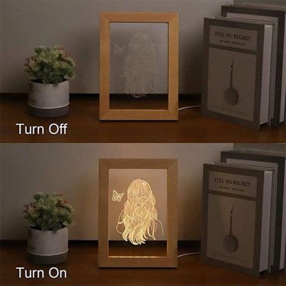 Custom Wooden Frame LED Photo Lamp