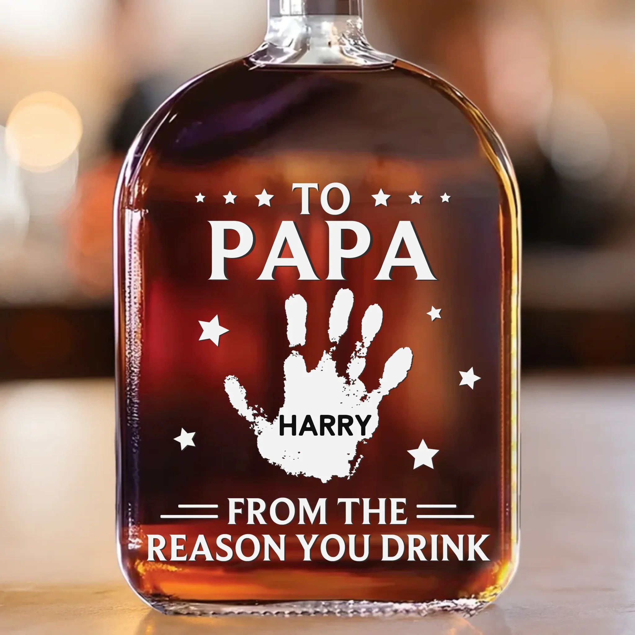 To My Forever Hero - Family Personalized Custom Whiskey Bottle - Father's Day, Gift For Dad, Grandpa