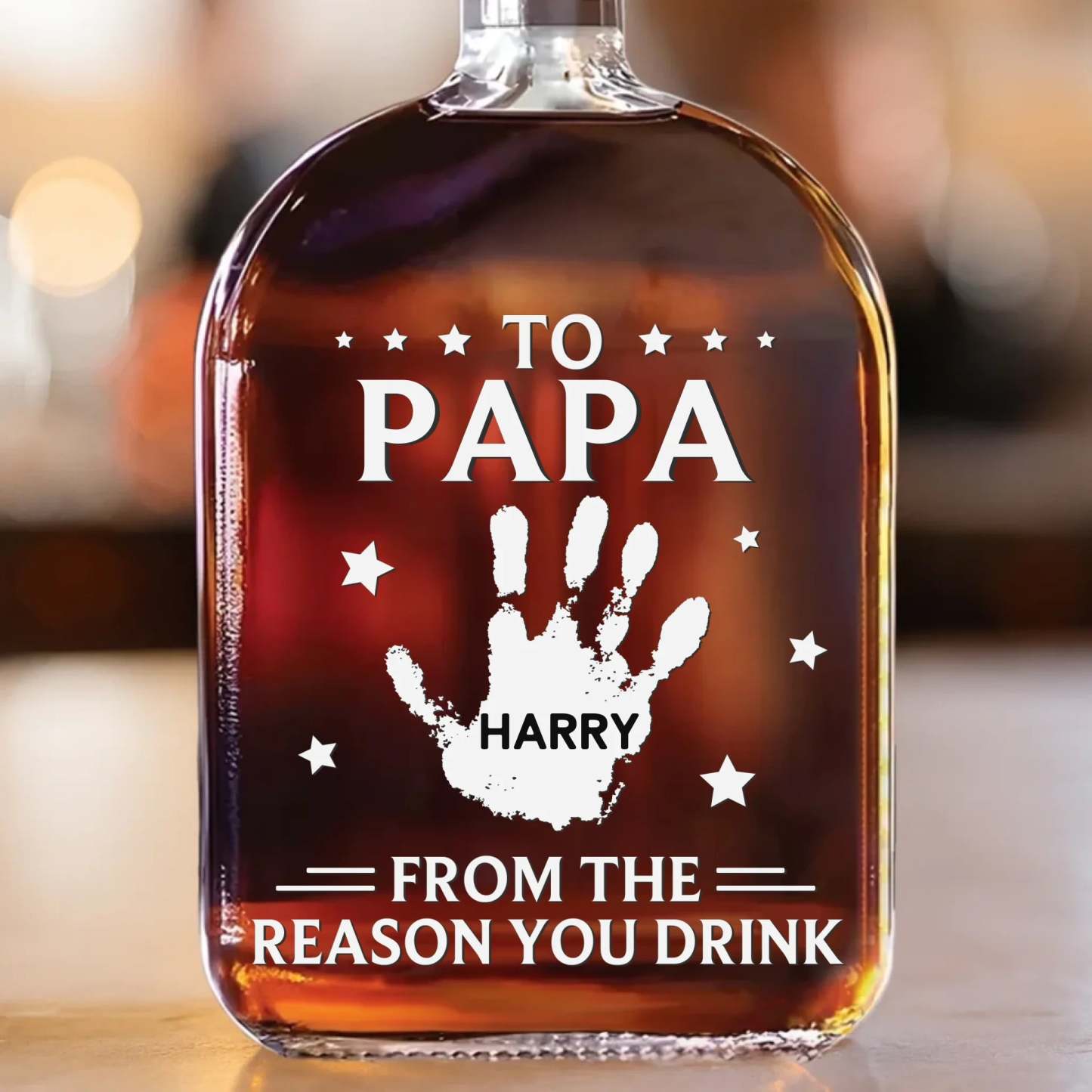 To My Forever Hero - Family Personalized Custom Whiskey Bottle - Father's Day, Gift For Dad, Grandpa