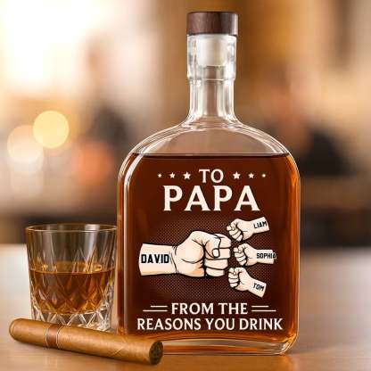 From The Loudest Part Of Your Life - Family Personalized Custom Whiskey Bottle - Father's Day, Gift For Dad, Grandpa
