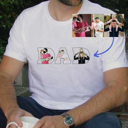 🔥Hot Sale🔥 Customize 'DAD' with Photo Embroidered- Personalized Sweatshirt with Custom Photo