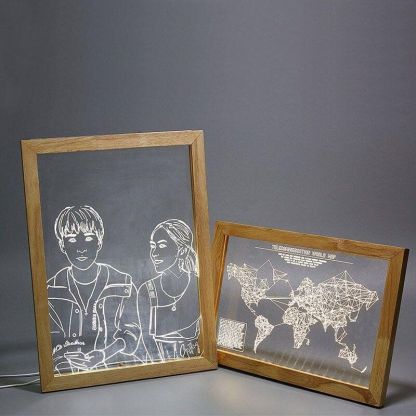 Custom Wooden Frame LED Photo Lamp